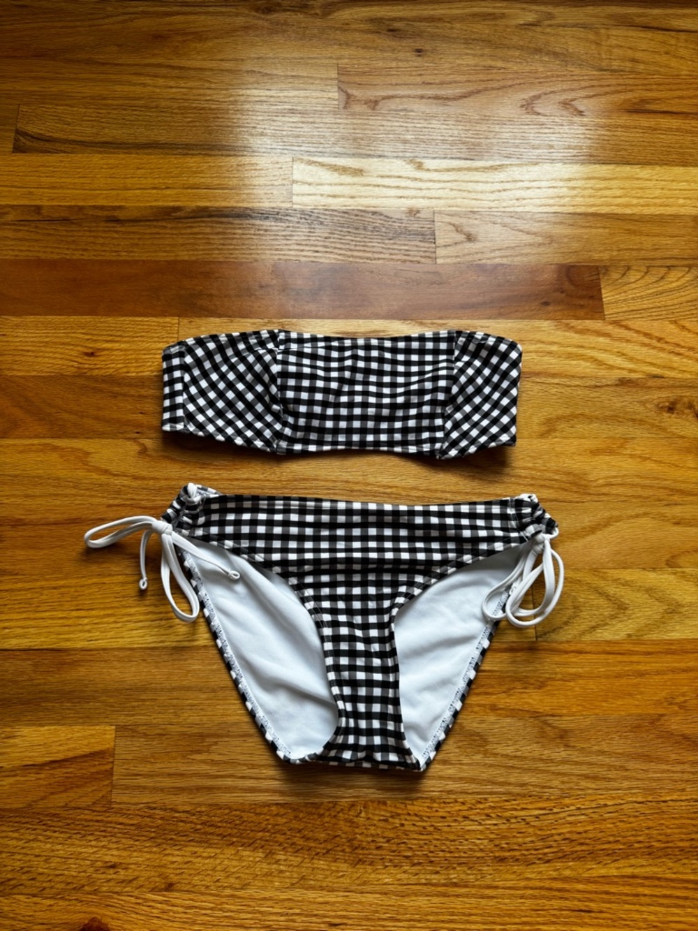 Abercrombie & Fitch Black and White Gingham Bikini Set